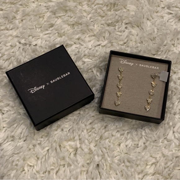 Disney x BaubleBar Mickey Mouse & Hearts Drop Earrings (NIB) - Picture 2 of 5